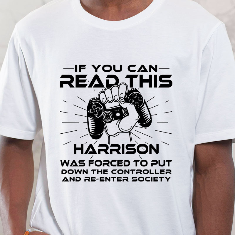 Personalised Forced To Re-enter Society Gamer T-Shirt