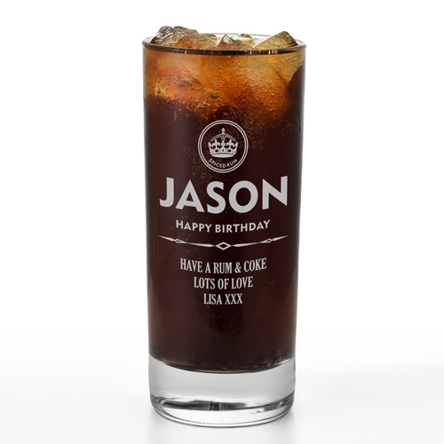 Personalised Spiced Rum Highball Glass