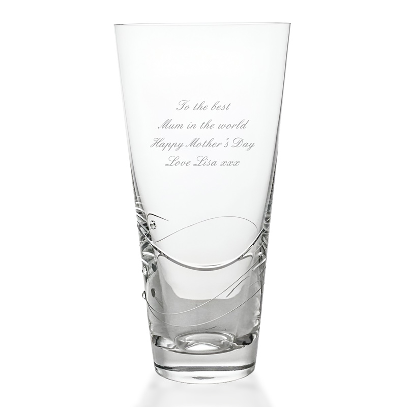 Personalised Crystal Vase With Swarovski Elements