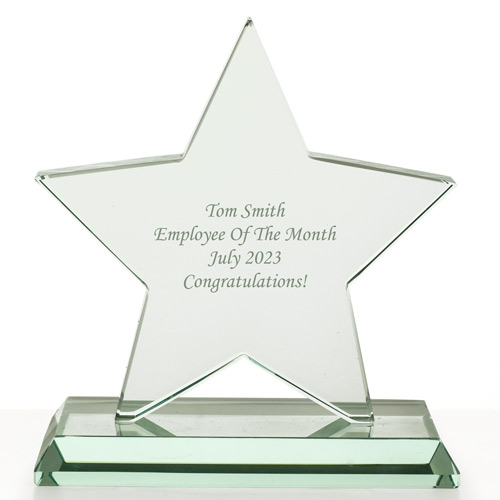 Personalised Glass Star Trophy Award