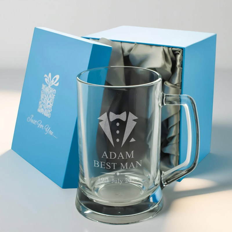 Personalised Wedding Beer Tankard Suit And Tie