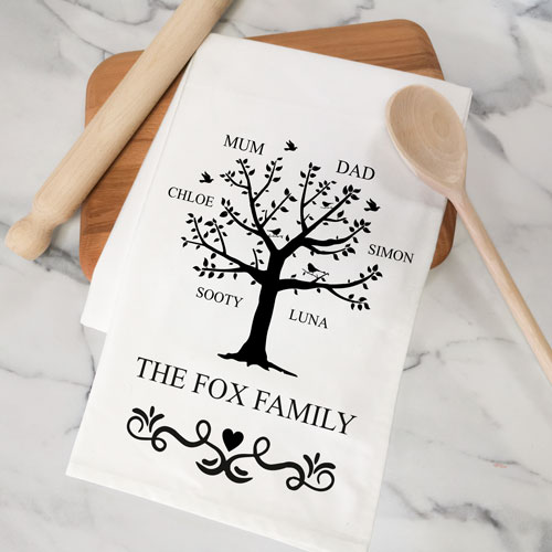 Personalised Tea Towel - Family Tree