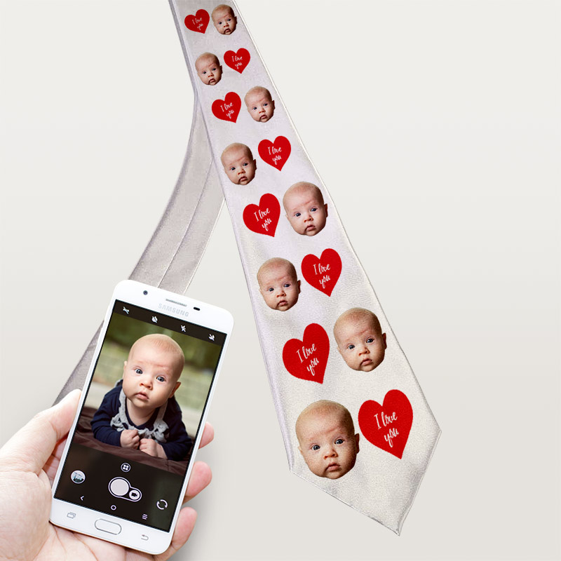 Photo Upload I Love You Heart Tie