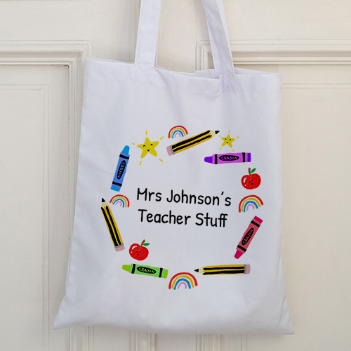 Personalised Thank You Teacher Rainbow Tote Bag