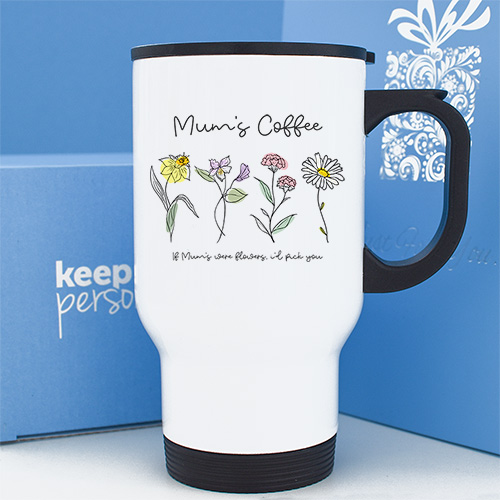 Personalised Travel Coffee Flask If Mums Were Flowers