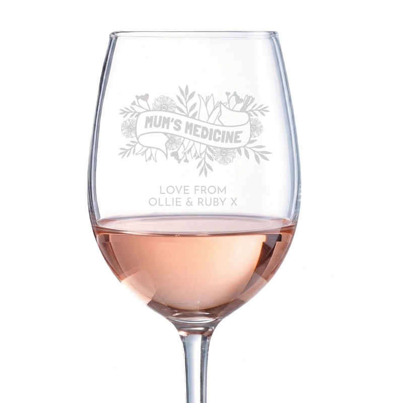 Personalised Mum's Medicine Wine Glass - Click Image to Close