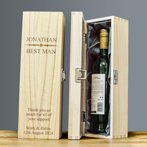 Personalised Wedding Role Wine Box