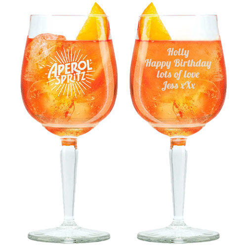 Personalised Aperol Spritz Logo Glass