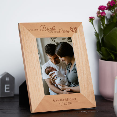 Personalised Your First Breath Took Ours Away Photo Frame