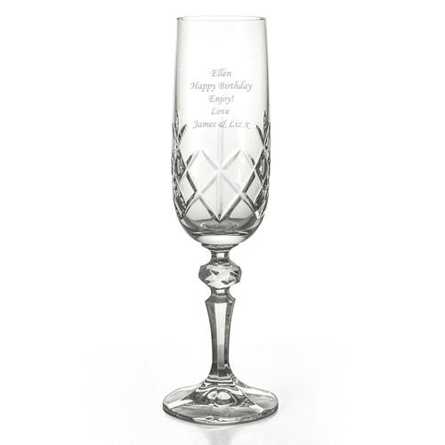 Engraved Crystal Champagne Flute