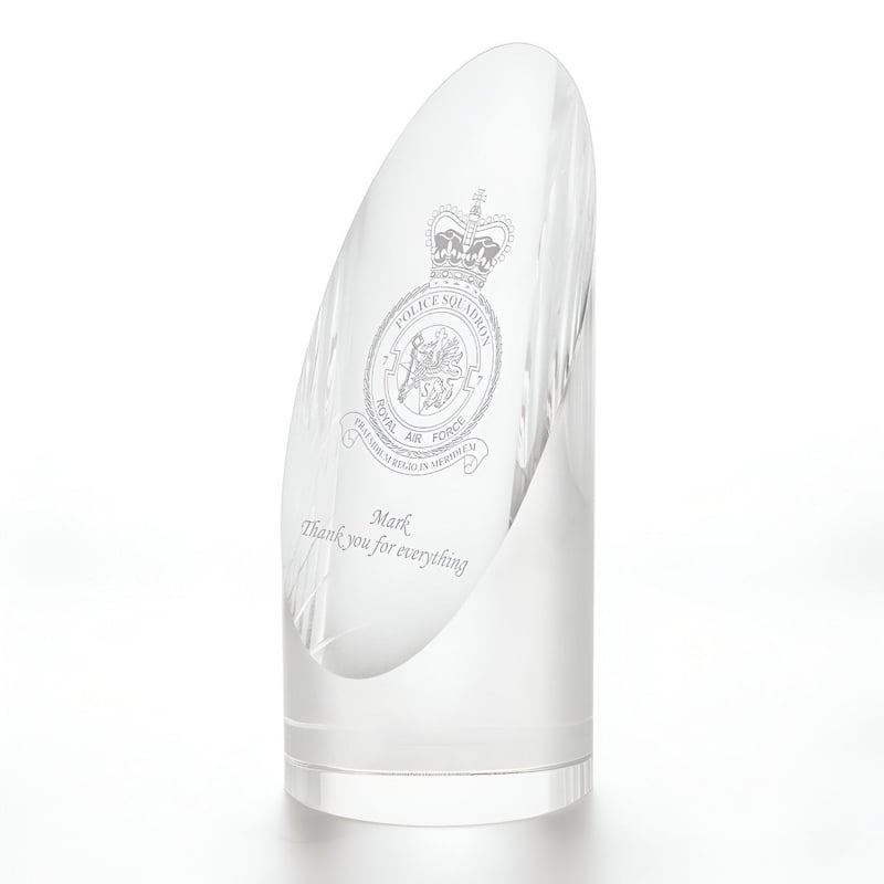 Logo Engraved Optical Crystal Cylinder Trophy Award 16cm