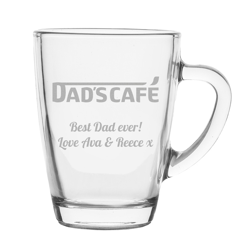 Personalised Dadscafe Glass Mug