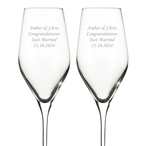 Personalised Dartington Crystal Prosecco Pair