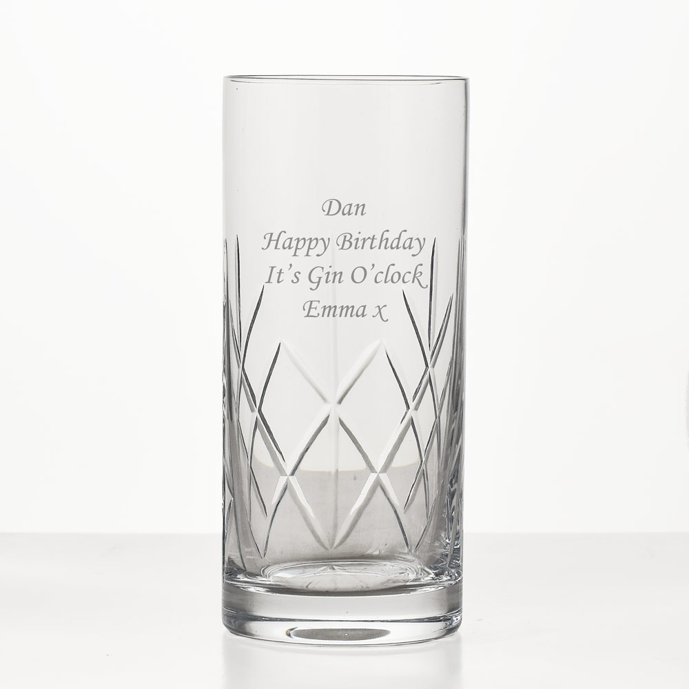 Engraved Crystal Highball Glass Next Day Delivery