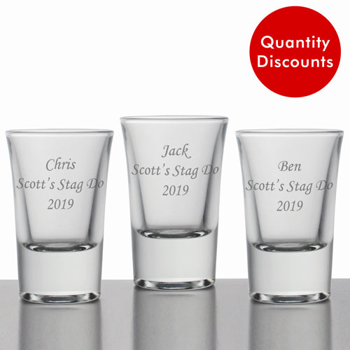 Personalised Shot Glasses Quantity Discounts