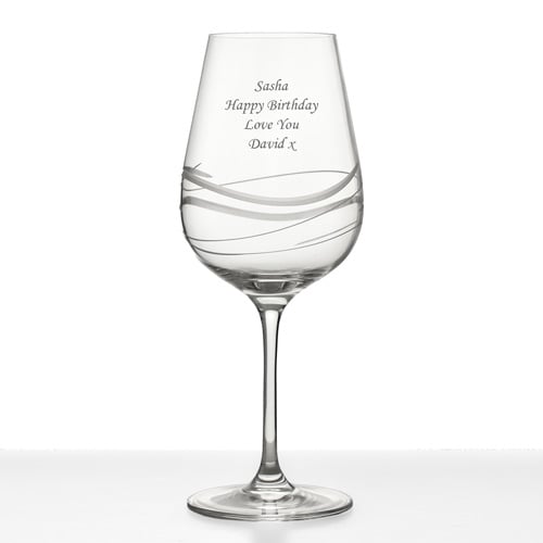 Personalised Swirl Cut Wine Glass