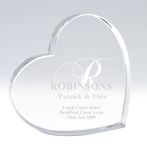 Glass wedding cake toppers personalised by keep it personal