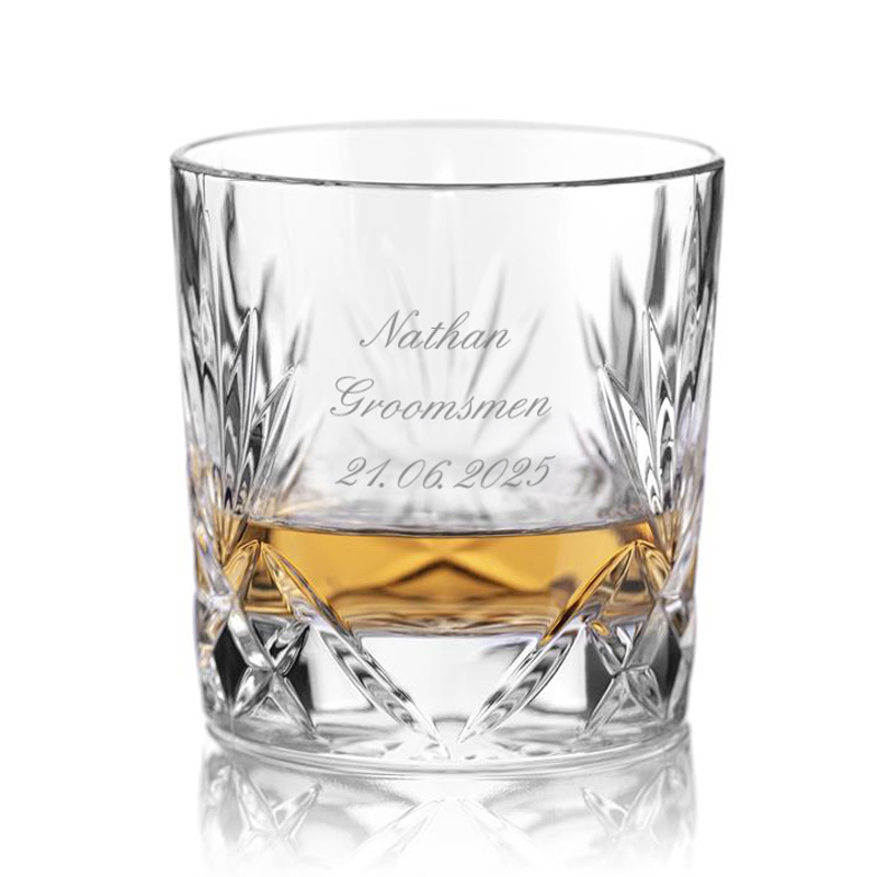 Personalised Whiskey Glass Tumbler Hand Cut