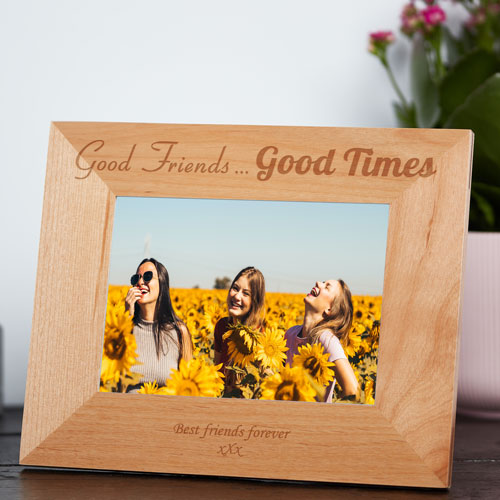 Personalised Good Friends Wooden Photo Frame