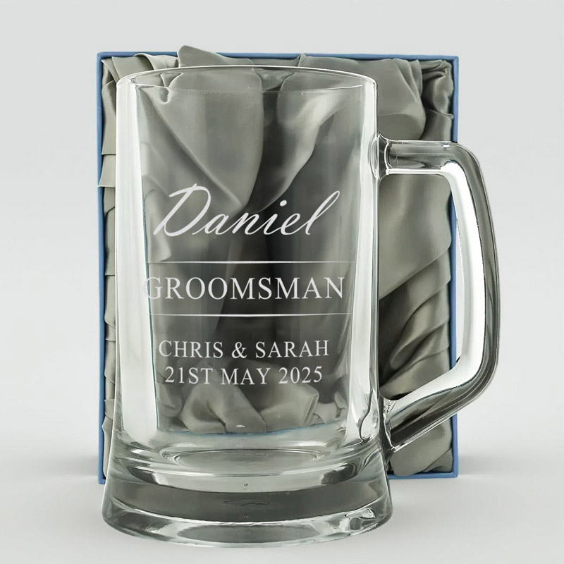 Personalised Wedding Pint Tankard Thank You Groomsman Gift