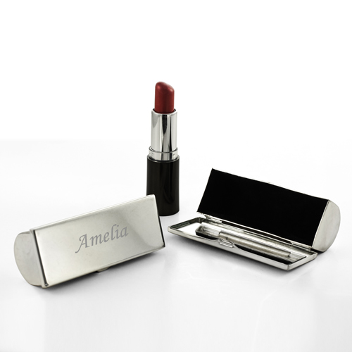 Silver Personalised Lipstick Holder
