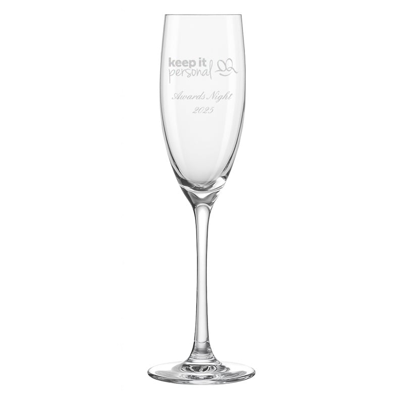 Logo Engraved Champagne Flute Branded Promotional Gift