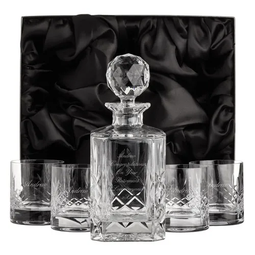 Personalised Crystal Heavyweight Mayfair Decanter Set