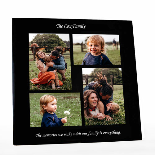 Personalised Black Glass Multi Photo Frame