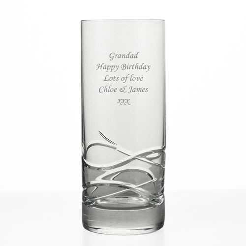Personalised Wave Cut Hiball Glass