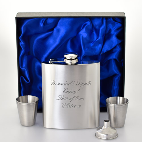 Personalised Hip Flask Set