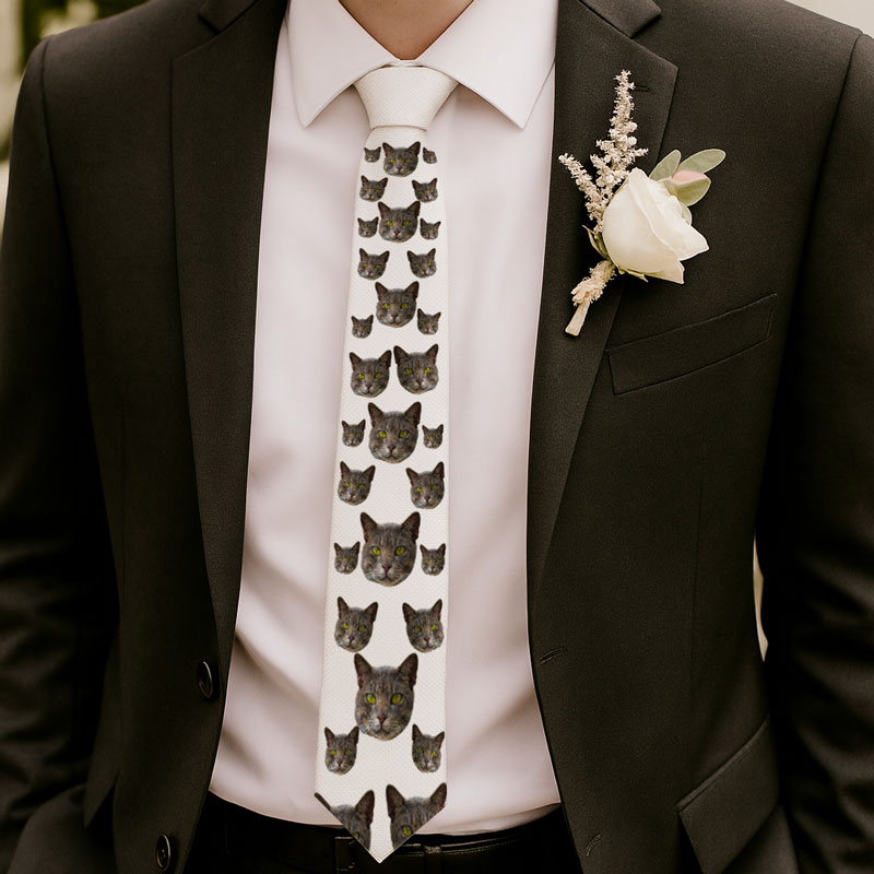 Photo Upload Pet Face Cutout Tie