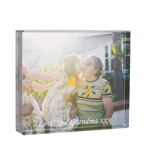 Personalised Photo Glass Block For Grandparents