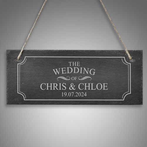 Personalised Wedding Day Slate Sign