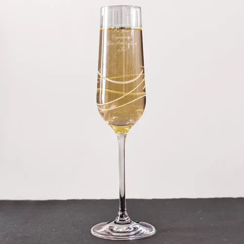 Personalised Swirl Cut Champagne Flute