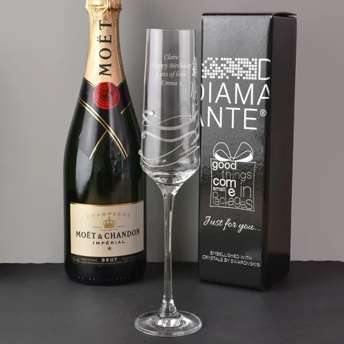 Personalised Champagne Flute With Swarovski Elements