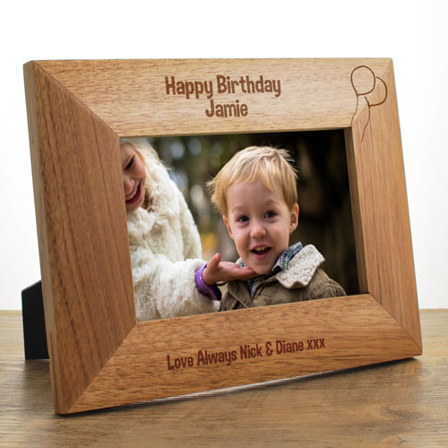Happy Birthday Personalised Wooden Photo Frame Gift