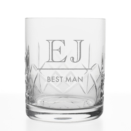 Engraved Initial And Message Monogram Crystal Whisky Glass