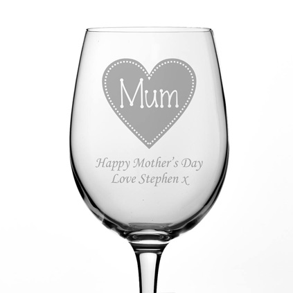 Personalised Mum Wine Glass