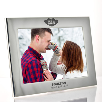 Silver Mr And Mrs Personalised Photo Frame