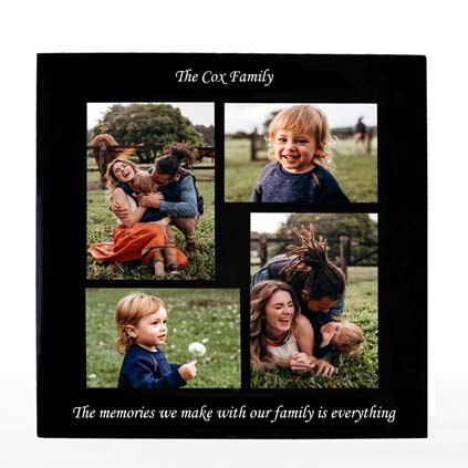 Personalised Black Glass Multi Photo Frame