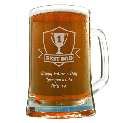 Engraved No.1 Dad Trophy Pint