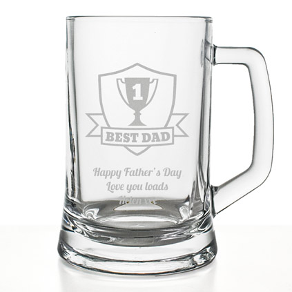 Engraved No.1 Dad Trophy Pint