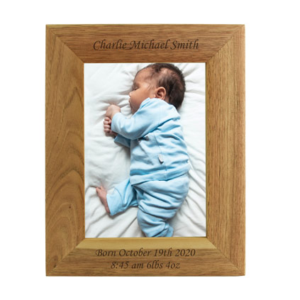 Personalised Oak Photo Frame Any Message