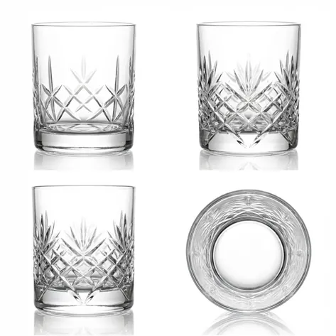 Engraved Wreath Monogram Crystal Whisky Glass