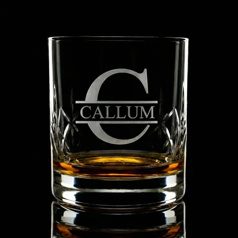 Personalised Monogram Name And Initial Crystal Whisky Glass