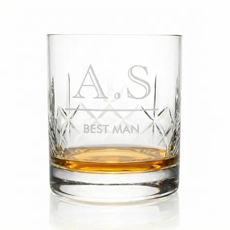 Engraved Initial And Message Monogram Crystal Whisky Glass