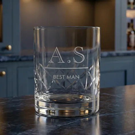Engraved Initial And Message Monogram Crystal Whisky Glass