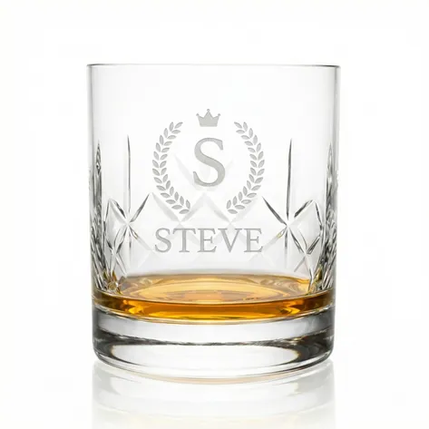 Personalised Crown Monogram Crystal Whisky Glass