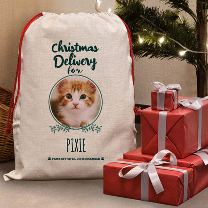 Personalised Photo Santa Sack For Pets Cat And Dog Gift