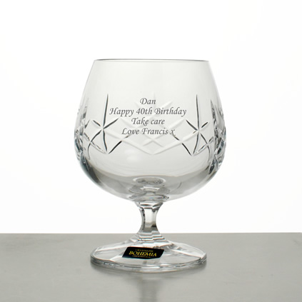 Personalised Lead Free Crystal Brandy Set